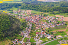 From the north in the district Machtilshausen in Elfershausen in the state Bavaria, Germany