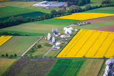 Parabolic antennas for satellite communication of the earth station Fuchsstadt in Fuchsstadt in the state Bavaria, Germany