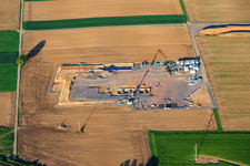 Construction site of the second drilling site on the Trappelberg of the Lionheart project by Vulcan Energy for the future climate-neutral heat supply of the city of Landau as well as lithium extraction and electricity production through ORC plant in Rohrbach in the state Rhineland-Palatinate, Germany