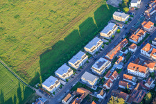 New development area with apartment buildings in Raiffeisenstrasse in Herxheim bei Landau in the state Rhineland-Palatinate, Germany