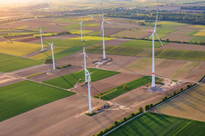 Repowering of the wind farm Minfeld. JUWI is replacing four older turbines (GE 1.5) from 2004 with two new, modern Vestas V162 turbines, each with a capacity of six MW. in Minfeld in the state Rhineland-Palatinate, Germany