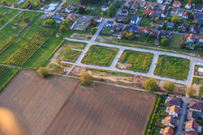 First construction site in the new development area Im Kirschgarten in Winden in the state Rhineland-Palatinate, Germany