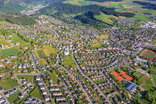 City overview from the southeast in the district Sulgen in Schramberg in the state Baden-Wuerttemberg, Germany