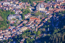 Gymnasium Schramberg and Church in Schramberg in the state Baden-Wuerttemberg, Germany