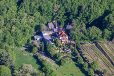 Sankt Annaberg winery with garden on the edge of the forest in Burrweiler in the state Rhineland-Palatinate, Germany