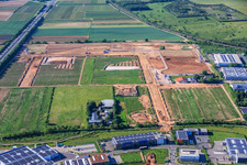 Industrial park D12 with construction site for geothermal power plant and substation by Vulcan in Landau in der Pfalz in the state Rhineland-Palatinate, Germany