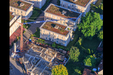 New construction site for 18 condominiums with finished basements in the city center by Grathwohl Erdbau und Abbruch GmbH and AK.Bau GmbH in Kandel in the state Rhineland-Palatinate, Germany