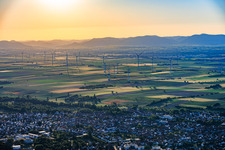 Wind farm from the southeast in the morning in Offenbach an der Queich in the state Rhineland-Palatinate, Germany