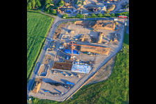 Construction area of the new X2E campus for administration and production buildings in Rohrbach in the state Rhineland-Palatinate, Germany