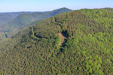 Launch site for paragliders in Weyher in der Pfalz in the state Rhineland-Palatinate, Germany