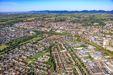 From the northeast in the district Queichheim in Landau in der Pfalz in the state Rhineland-Palatinate, Germany