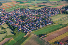From the southwest in the district Mechtersheim in Römerberg in the state Rhineland-Palatinate, Germany