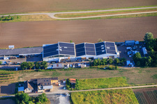 Rheinfeldstraße industrial park with Celsa Messgeräte GmbH and Solisation GmbH in the district Mechtersheim in Römerberg in the state Rhineland-Palatinate, Germany