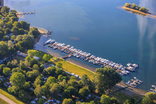 Boat landing of the 1st MBC Speyer on the Angelhofer Altrhein in Speyer in the state Rhineland-Palatinate, Germany