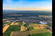 From the south in Bellheim in the state Rhineland-Palatinate, Germany