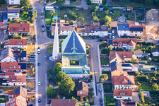 Modern building with PV roof of the Protestant Christ Church in Speyer in the state Rhineland-Palatinate, Germany