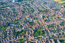 City overview from the north in the district Iggelheim in Böhl-Iggelheim in the state Rhineland-Palatinate, Germany