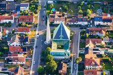Modern building with PV roof of the Protestant Christ Church in Speyer in the state Rhineland-Palatinate, Germany