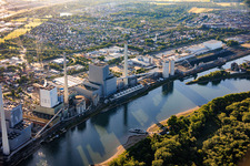 Mannheim Power Plant - Block 9 on the Rhine riverbank in Altrip in the state Rhineland-Palatinate, Germany