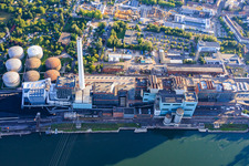 Large power plant Mannheim on the banks of the Rhine in the district Neckarau in Mannheim in the state Baden-Wuerttemberg, Germany