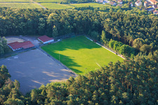 Sports grounds of SV Schweigen-Rechtenbach 1929 eV in the forest in the district Rechtenbach in Schweigen-Rechtenbach in the state Rhineland-Palatinate, Germany