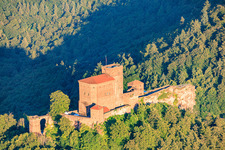 Trifels Castle from the southwest in Annweiler am Trifels in the state Rhineland-Palatinate, Germany