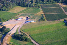 Construction site of the eastern tunnel portal for the Astrid Tunnel to bypass and circumvent Bad Bergzabern between B38 (Weinstraße) and B427 (Kurtalstraße) in Dörrenbach in the state Rhineland-Palatinate, Germany