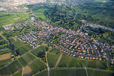 Winegrowing town from the northwest in the district Godramstein in Landau in der Pfalz in the state Rhineland-Palatinate, Germany