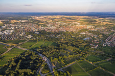 City view from the west in the evening in Landau in der Pfalz in the state Rhineland-Palatinate, Germany