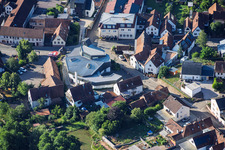 Modern church building of St. Sebastian in the village center in Silz in the state Rhineland-Palatinate, Germany