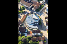 Modern church building of St. Sebastian in the village center in Silz in the state Rhineland-Palatinate, Germany