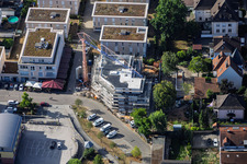 New construction site for 18 condominiums in the town center of Grathwohl. Earthworks, ETNA BAU GmbH and Abbruch GmbH and AK.Bau GmbH. https:// in Kandel in the state Rhineland-Palatinate, Germany