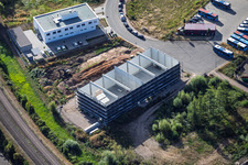 New industrial hall construction in the "Am Dörniggraben" industrial park in Kandel in the state Rhineland-Palatinate, Germany