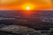 Sunset over Saargemünd in the district Zone Industrielle du Grand Bois Fayencerie in Saargemünd in the state Moselle, France