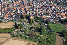 Cemetery Schaafheim with Cemetery Chapel Schaafheim in Schaafheim in the state Hesse, Germany