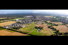 Panoramic view of the village from the west in Babenhausen in the state Hesse, Germany