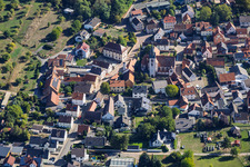 Hofgasse with Johanniterkirche (St. John's Church) in the district Mosbach in Schaafheim in the state Hesse, Germany
