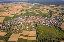 View of the village with the tree nursery on St.-Luzia-Weg (from the southeast) in the district Pflaumheim in Großostheim in the state Bavaria, Germany