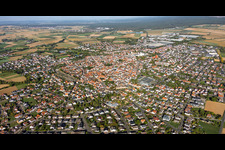 City overview from the southeast in Großostheim in the state Bavaria, Germany