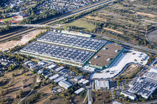 Uchtweide industrial area with Seifert Logistics Group and Mercedes-Benz in Bischweier in the state Baden-Wuerttemberg, Germany