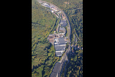 Spinnerei industrial park with Trigema and ETTLIN AG in Ettlingen in the state Baden-Wuerttemberg, Germany