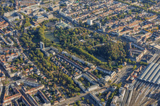 Zoological City Garden situated between the Congress Center and the Central Station in the district Südweststadt in Karlsruhe in the state Baden-Wuerttemberg, Germany