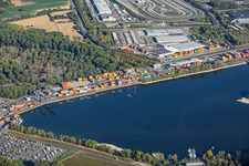 Contargo gate Wörth am Rhein at the state port in the district Maximiliansau in Wörth am Rhein in the state Rhineland-Palatinate, Germany