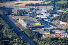EDEKA Südwest central warehouse Rastatt by the A5 motorway in the district Rauental in Rastatt in the state Baden-Wuerttemberg, Germany