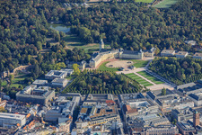 Federal Constitutional Court; Badisches Landesmuseum (Baden State Museum) at the palace in the district Innenstadt-West in Karlsruhe in the state Baden-Wuerttemberg, Germany