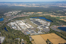 Wörth automotive plant and Industriepark Wörth GmbH (including Daimler Truck AG and the Mercedes-Benz plant), viewed from the southeast in the district Maximiliansau in Wörth am Rhein in the state Rhineland-Palatinate, Germany