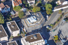 New construction site for 18 condominiums in the town center of Grathwohl. Earthworks, ETNA BAU GmbH and Abbruch GmbH and AK.Bau GmbH. https:// in Kandel in the state Rhineland-Palatinate, Germany