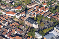 Market Square with St. George's Church in Kandel in the state Rhineland-Palatinate, Germany