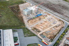 Construction site for the new X2E campus (administration and production buildings) in Rohrbach in the state Rhineland-Palatinate, Germany
