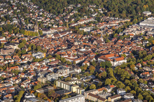 Old town in the evening, viewed from the southwest in Ettlingen in the state Baden-Wuerttemberg, Germany